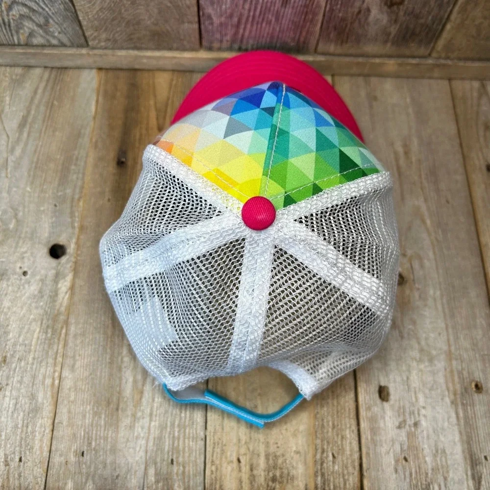 New Era 9FORTY Youth Boston Red Sox Rainbow Prism Trucker Hat Pink‎ MLB Cap